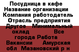 Посудница в кафе › Название организации ­ Компания-работодатель › Отрасль предприятия ­ Другое › Минимальный оклад ­ 14 000 - Все города Работа » Вакансии   . Амурская обл.,Мазановский р-н